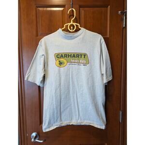 Vintage Carhartt Grapic T-Shirt Gray Size Medium Carhartt Heavy Duty